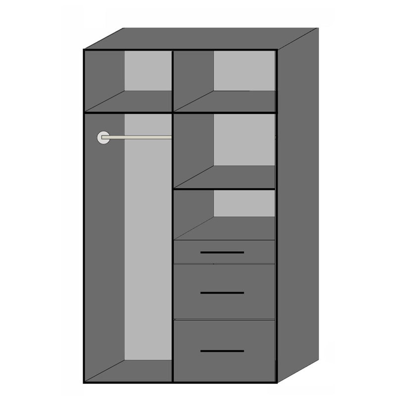 Inesis 2 Door Manufactured Wood Wardrobe