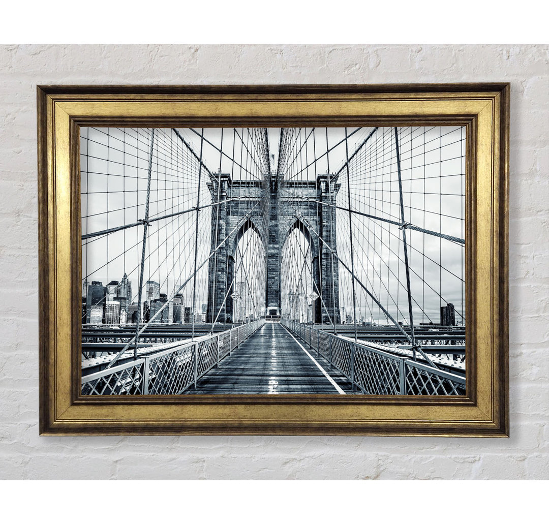 Silberne Brooklyn Bridge - Einzelner Bilderrahmen Kunstdrucke