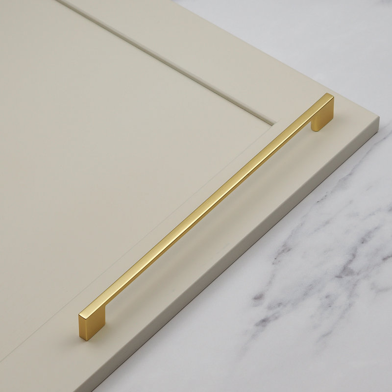 Brushed Brass Slim Square D-Bar Handles, 320mm
