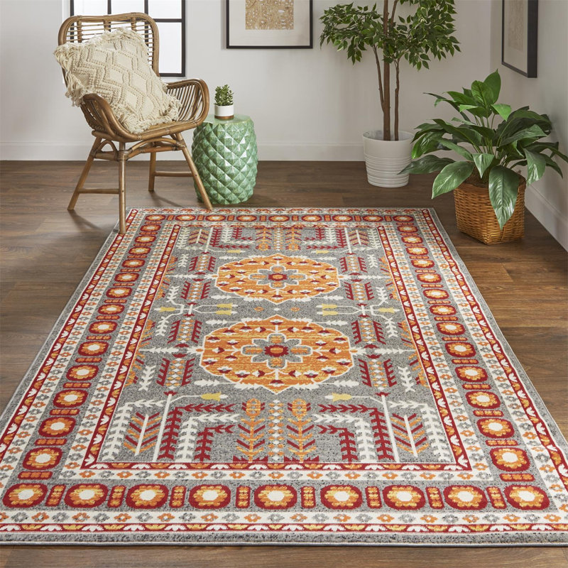 Tapis orange Cyanne, Rectangle 10 pi x 13 pi 2 po