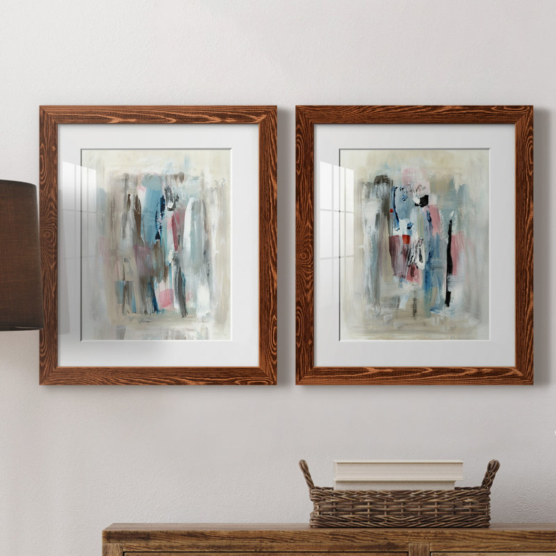 «Rain Shadow I», ensemble de 2 reproductions d'art, Blanc, H 24 po x l 36 po x P 1,5 po, Papier avec cadre érable