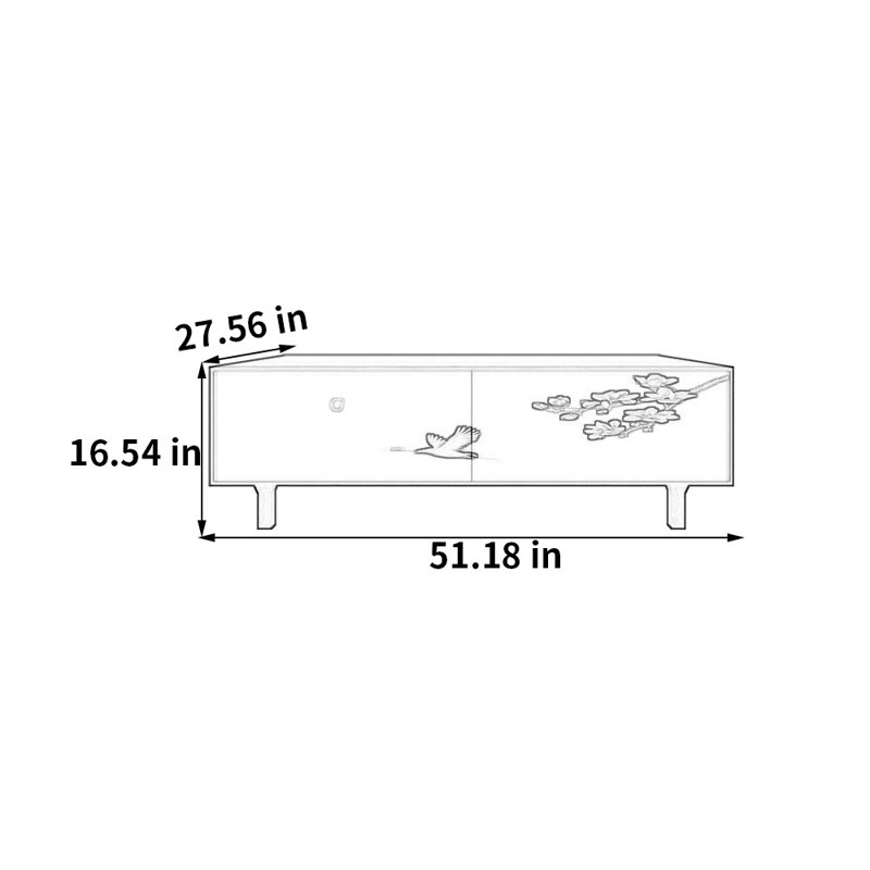 Table basse avec rangement peint français rétro, Blanc