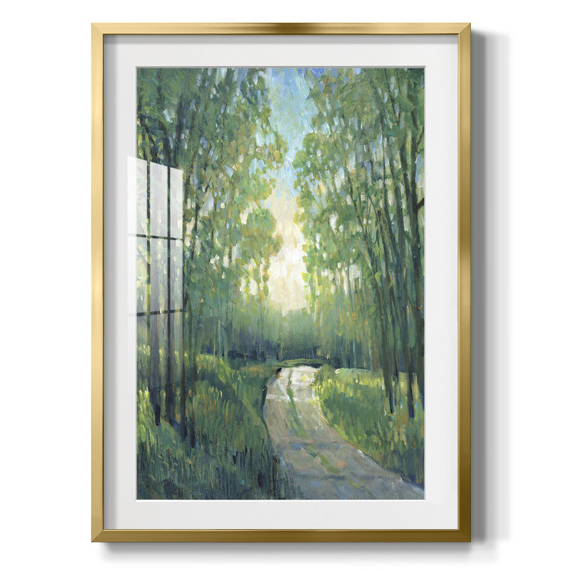 Motif rétro III, reproduction encadrée, Papier avec cadre doré, Blanc