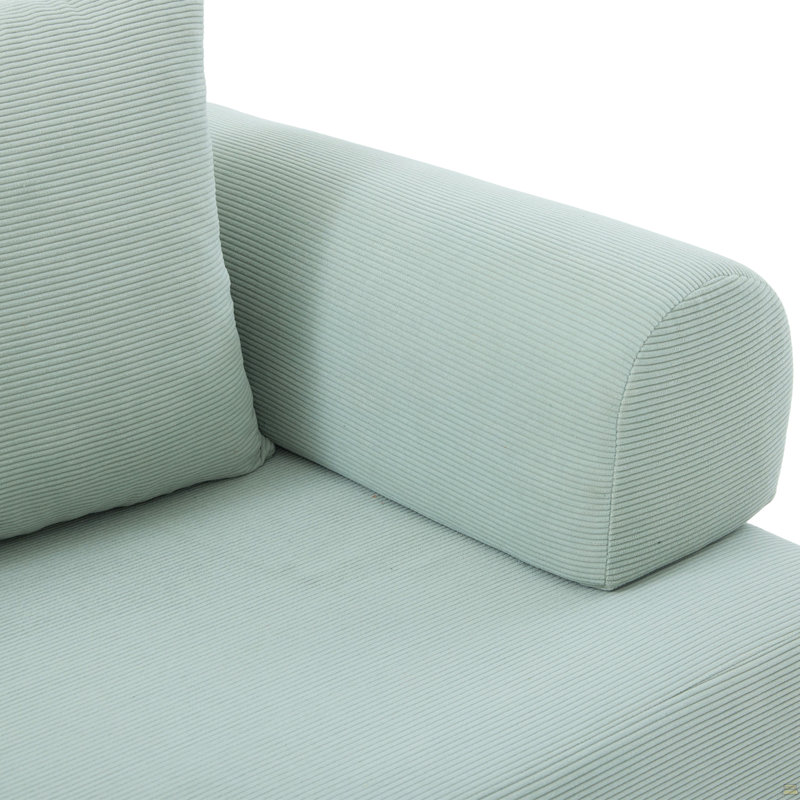 Canapé pliable et compressible, Velours côtelé bleu menthe