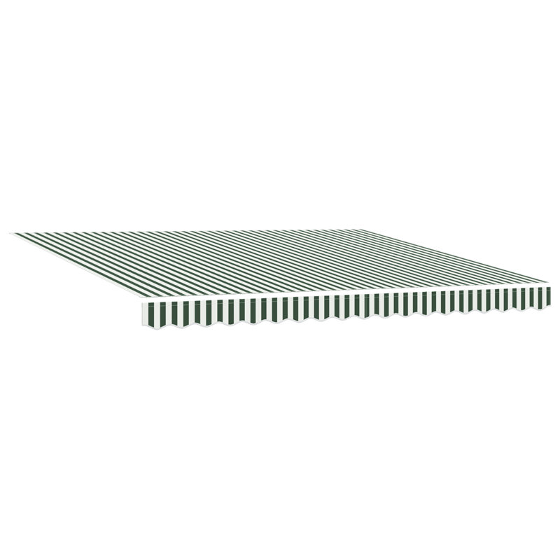 Brayden Studio Retractable Patio Awning, 400 cm W x 300 cm D, Green/White/Grey Striped