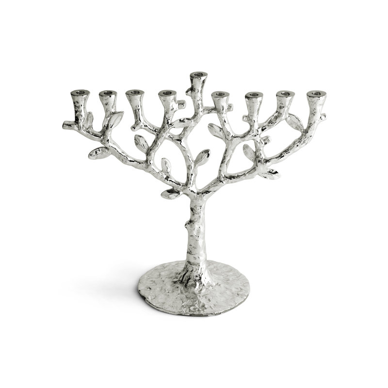 Tree of Life Menorah, Silver