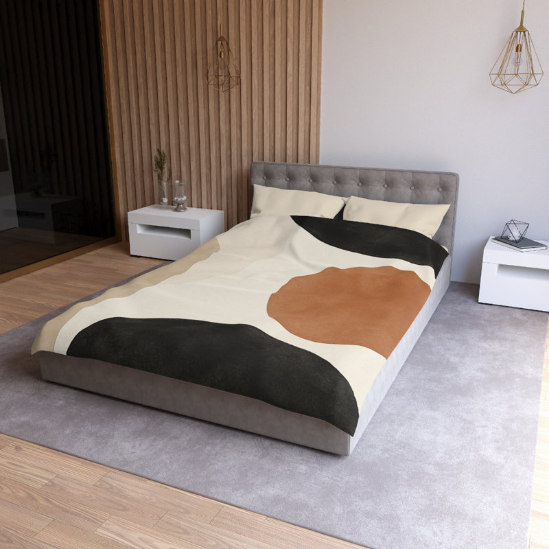 Microfiber Duvet Cover Boho Style, Design 75, Cream, Twin Duvet Cover