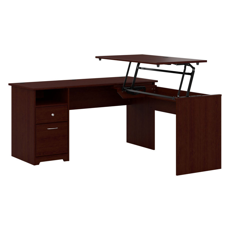 Bureau de direction en L Katia, Cerisier moisson, H 30 po x l 72 po x P 69,17 po