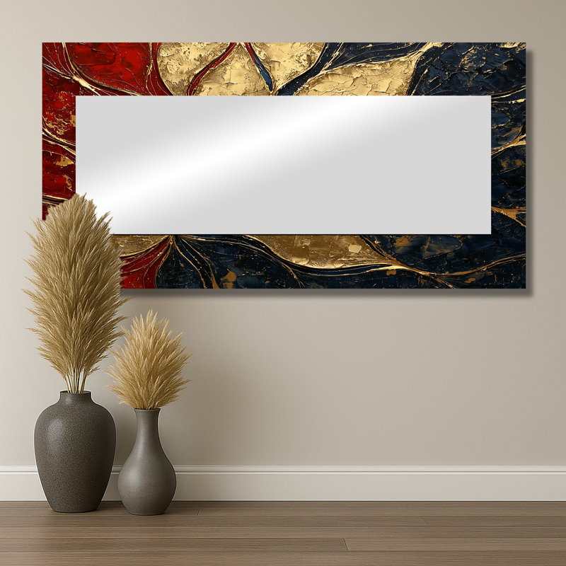 Apollonian Gasket Of Fractal Mosaic II - Fractals Decorative Mirror Wall Art - Printed On Metal, 28" x 55"