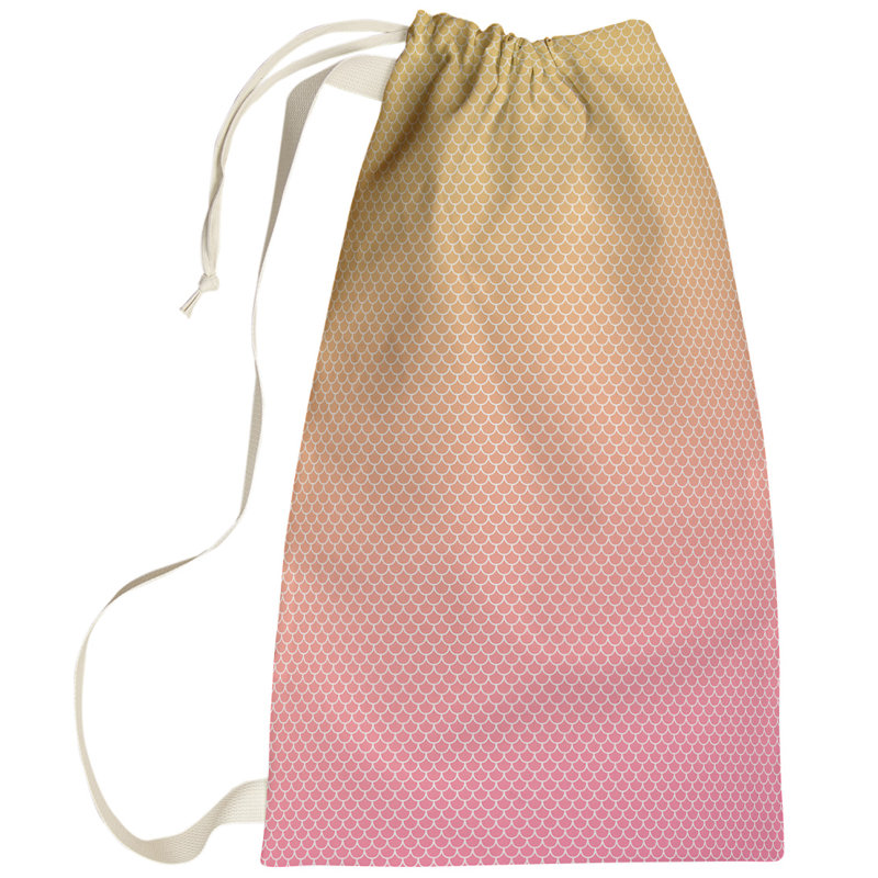 Sac à linge sirène balances, Petit (H 64 po x l 20 po x P 1,5 po), Jaune / Rose