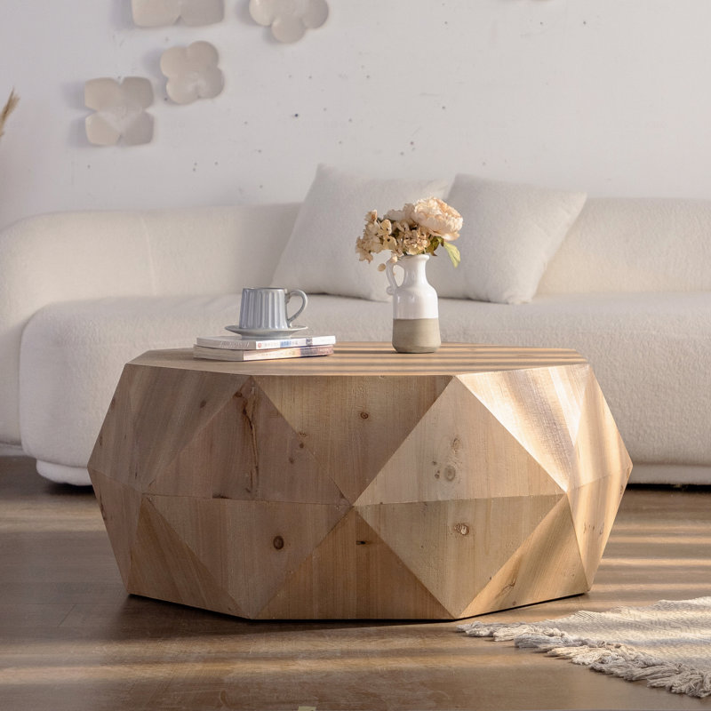 Table basse 38,58 "à motif tridimensionnel en relief de style rétro américain