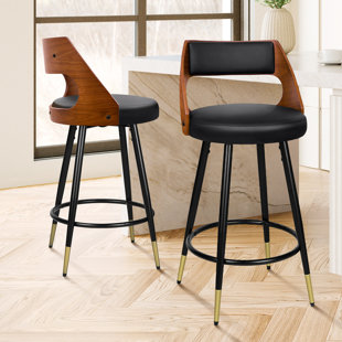 ALFORDSON 2x Bar Stools Padded Swivel Cafe Pub Breakfast Counter Chair (Set of 2)