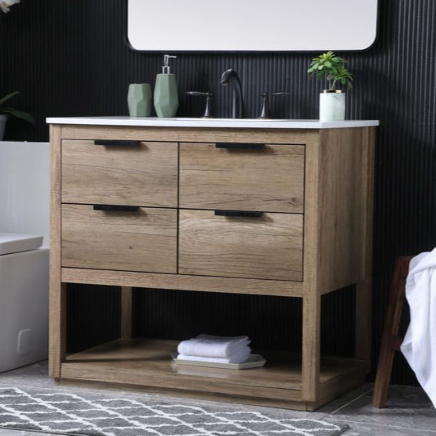 Felicity 36'' Single Bathroom Vanity, Natural Oak