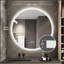 Miroir rond de salle de bain à DEL avec éclairage réglable, antibuée et fonction de gradation pour les salles de bain et les chambres modernes