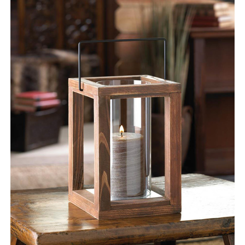 Lanterne en bois/verre