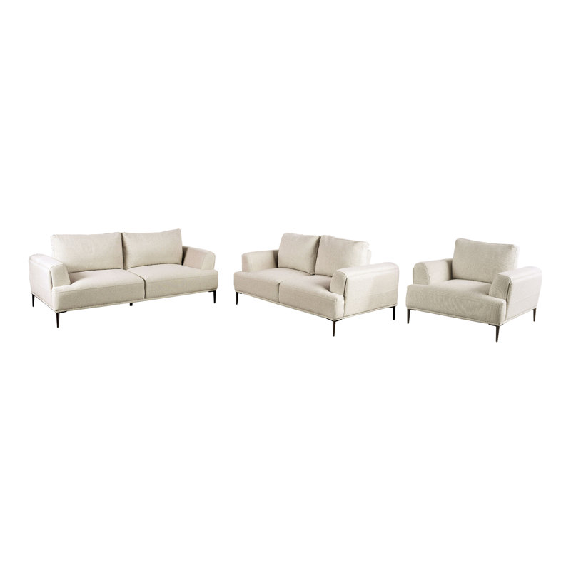 Ensemble de salon Kertu, 3 pièces: chaise, causeuse, canapé