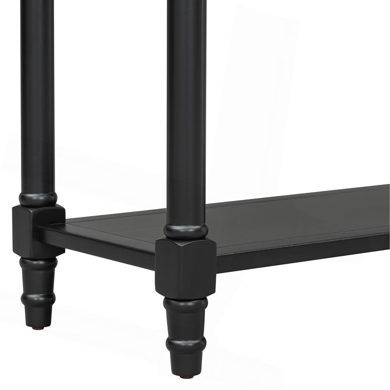 Console Daisy Series avec deux tiroirs et une tablette inférieure, Noir