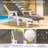 Chaise Lounge Chair Outdoor, 5-position Adjustable Patio Beach  With Wheels & Cup Holder-1359803531