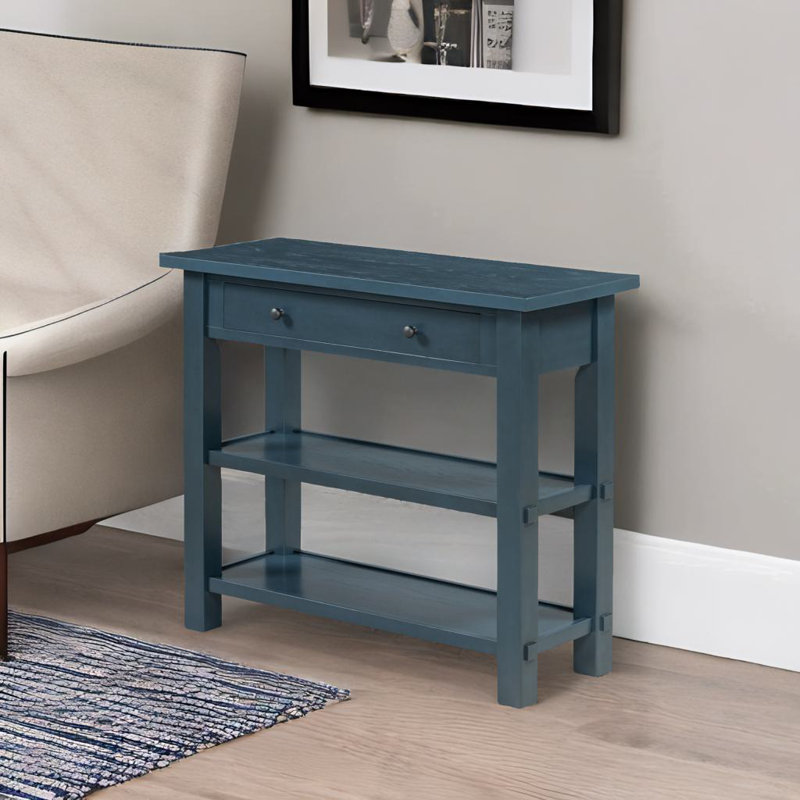 Console avec tiroir et tablettes, Marine