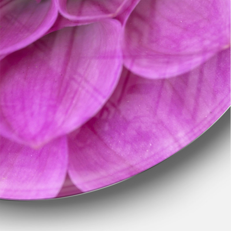 Grande fleur et pétales - Horloge murale moderne, Surdimensionné, Mauve