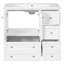 Meuble-lavabo de 36 po avec cadre en bois massif, 4 tiroirs à pleine extension, armoire et portes à fermeture douce, poignées en métal exquises, évier en résine autoportant en bois, tablette, pratique et lisse-835557387
