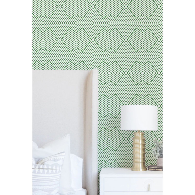 Mrs Paranjape Papers Formation 10' L x 24" W Wallpaper Roll, Paper, Non-pasted, Signature Green