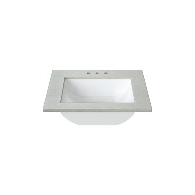 Plateau de meuble-lavabo simple 25 po en gris avec lavabo MagickWoods