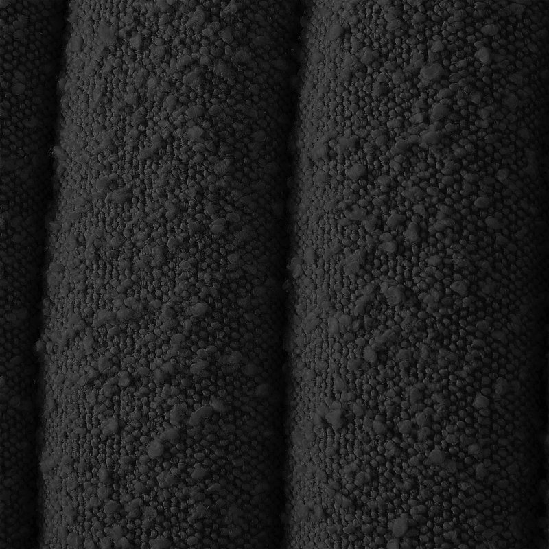 Lit à panneaux Nash, Double, Tissu bouclé noir