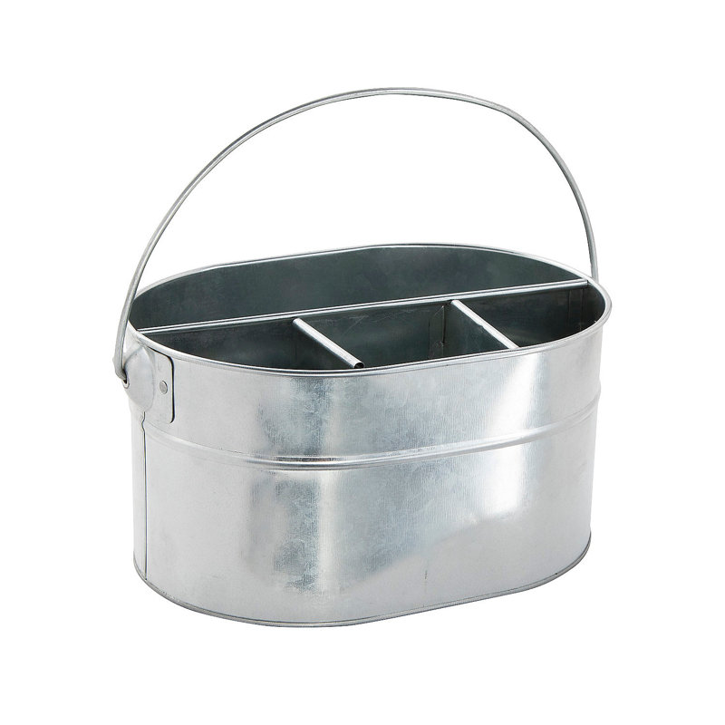 Stainless Steel Oval Flatware Caddy
