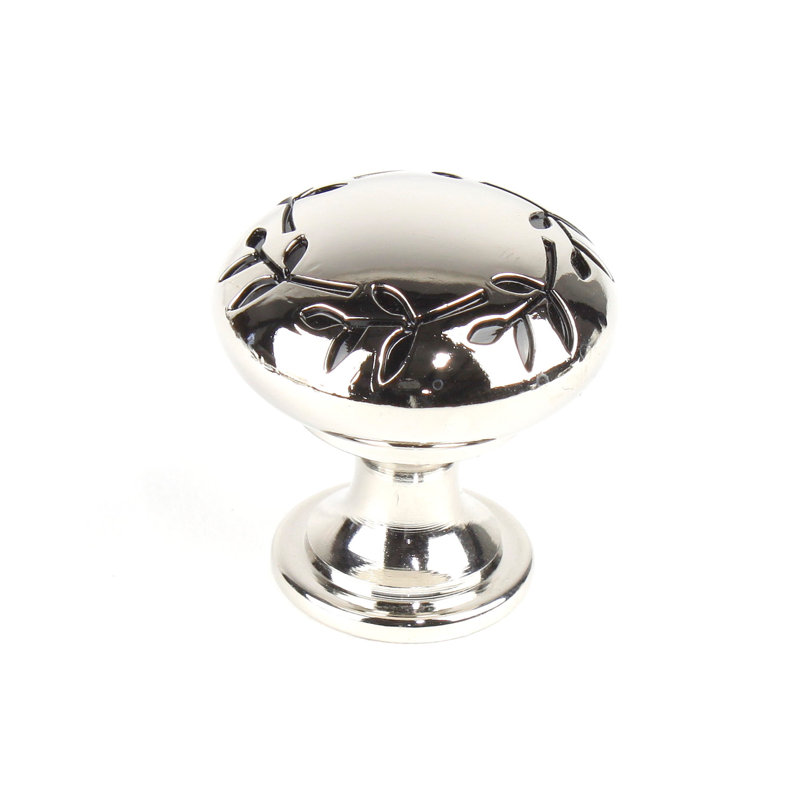 Hamilton 1 3/16" Diameter Mushroom Knob, Polished Nickel/Black