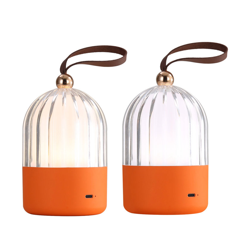 Lampe de table à DEL intégrée Lunari, Orange mat