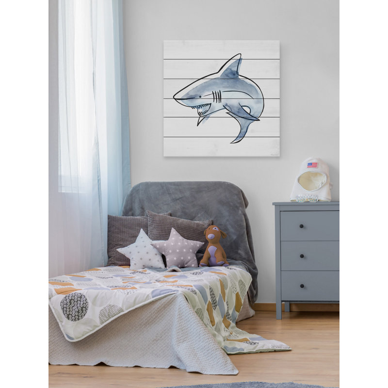 «Shark's Jaw», reproduction d'art sur bois blanc, H 18 po x l 18 po x P 1,5 po