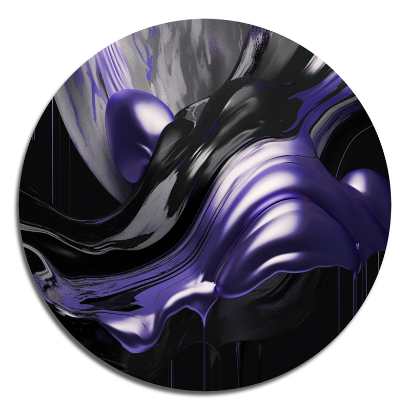Captivating Marble Ii - Décoration murale abstraite sur métal, L 16 po x H 16 po, Mauve