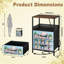 Table de chevet 2 tiroirs avec station de charge, table de chevet pour chambre à coucher avec ports USB, tablette ouverte noire, table de chevet avec tablettes pastel