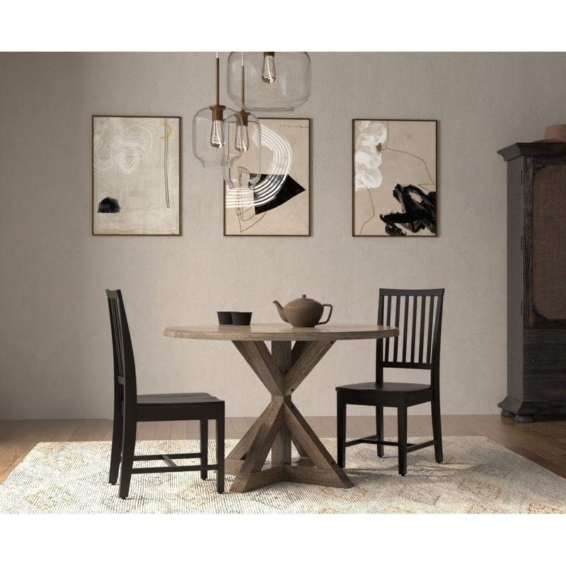 Arv 39'' H Solid Wood Side Chair, Black