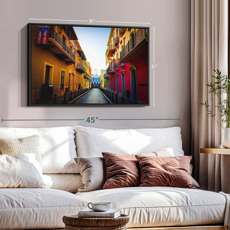 «Puerto Rican Street, reproduction sur toile», H 21 po x l 31 po