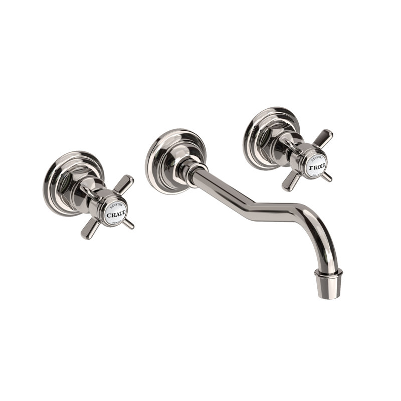Fairfield Wall Mount Bathroom Faucet, Polished Nickel