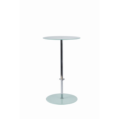 Glass Top Pedestal End Table
