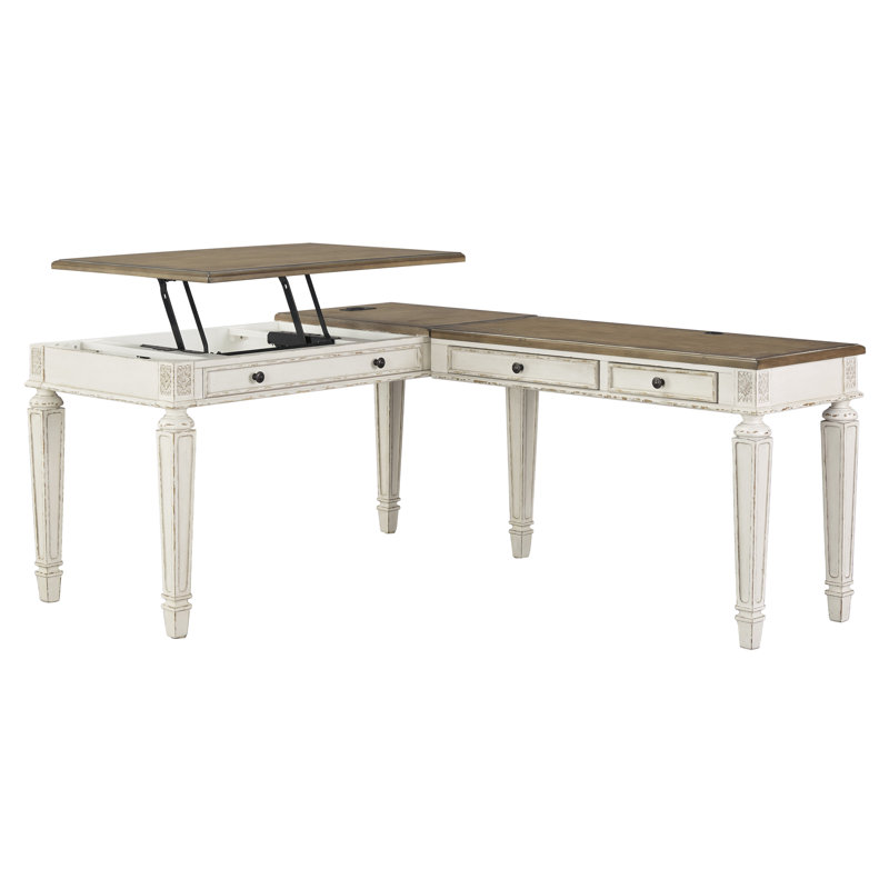 Heraldas L-Shaped Computer Desk with Power Outlet