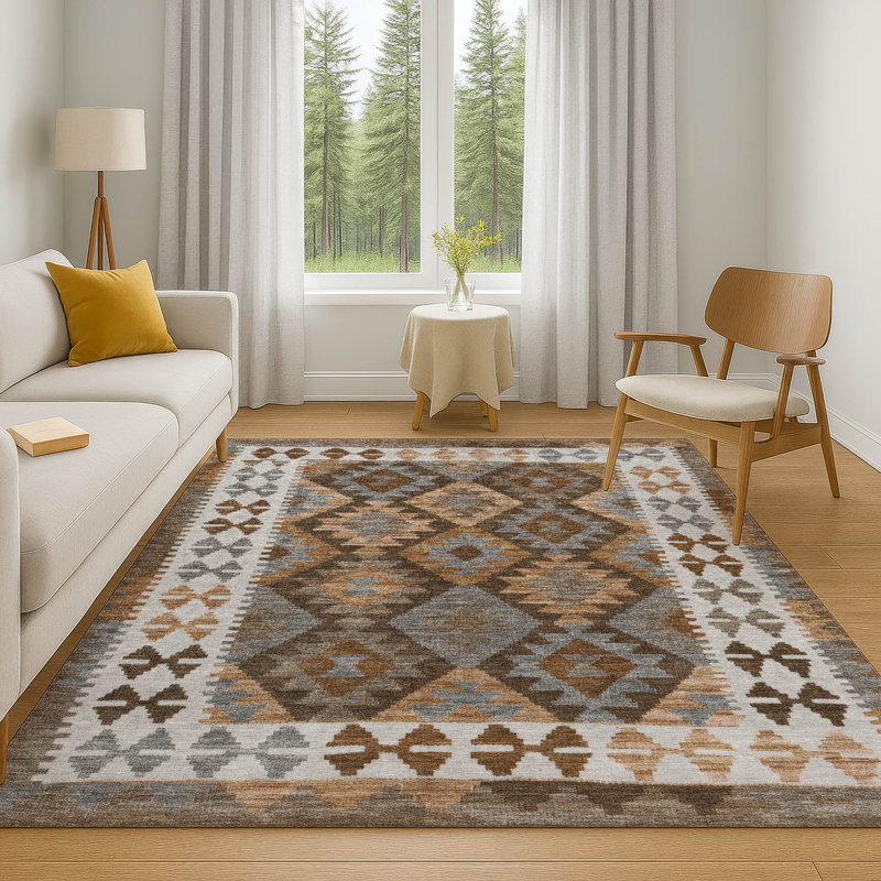 Premium Machine Washable Mayfield Tribal Rug, Rectangle 5' x 7'6"