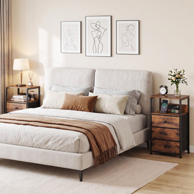 39 cm W Steel Bedside Table