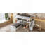 Lit mezzanine simple au-dessus de simple avec bureau intégré et escalier, avec compartiments de rangement et tablettes, blanc