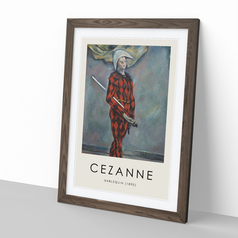 Harlequin by Paul Cezanne - Framed Print, 48cm H x 36cm W x 2cm D, Walnut Framed