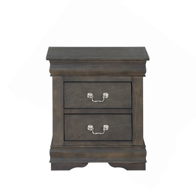 Table de chevet 2 tiroirs gris foncé