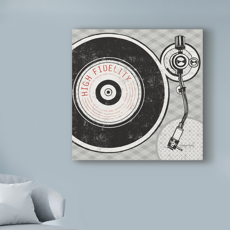 « rétro analog recording player », reproduction d’impression sur toile tendue, H 35 po x l 35 po x P 2 po