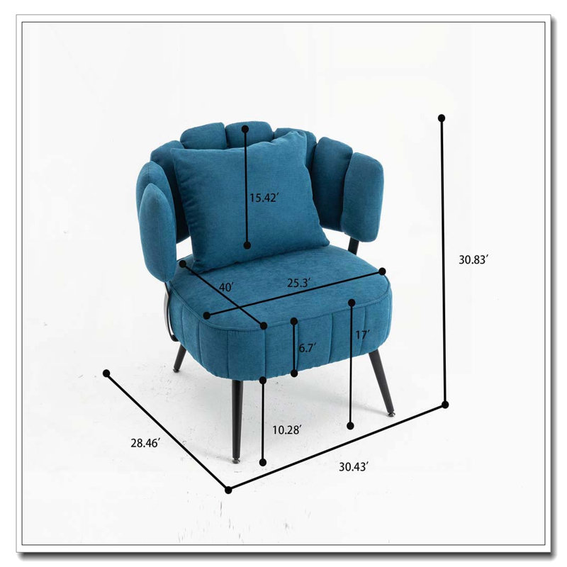 Chaise d'appoint avec siège à ressorts ensachés, Bleu