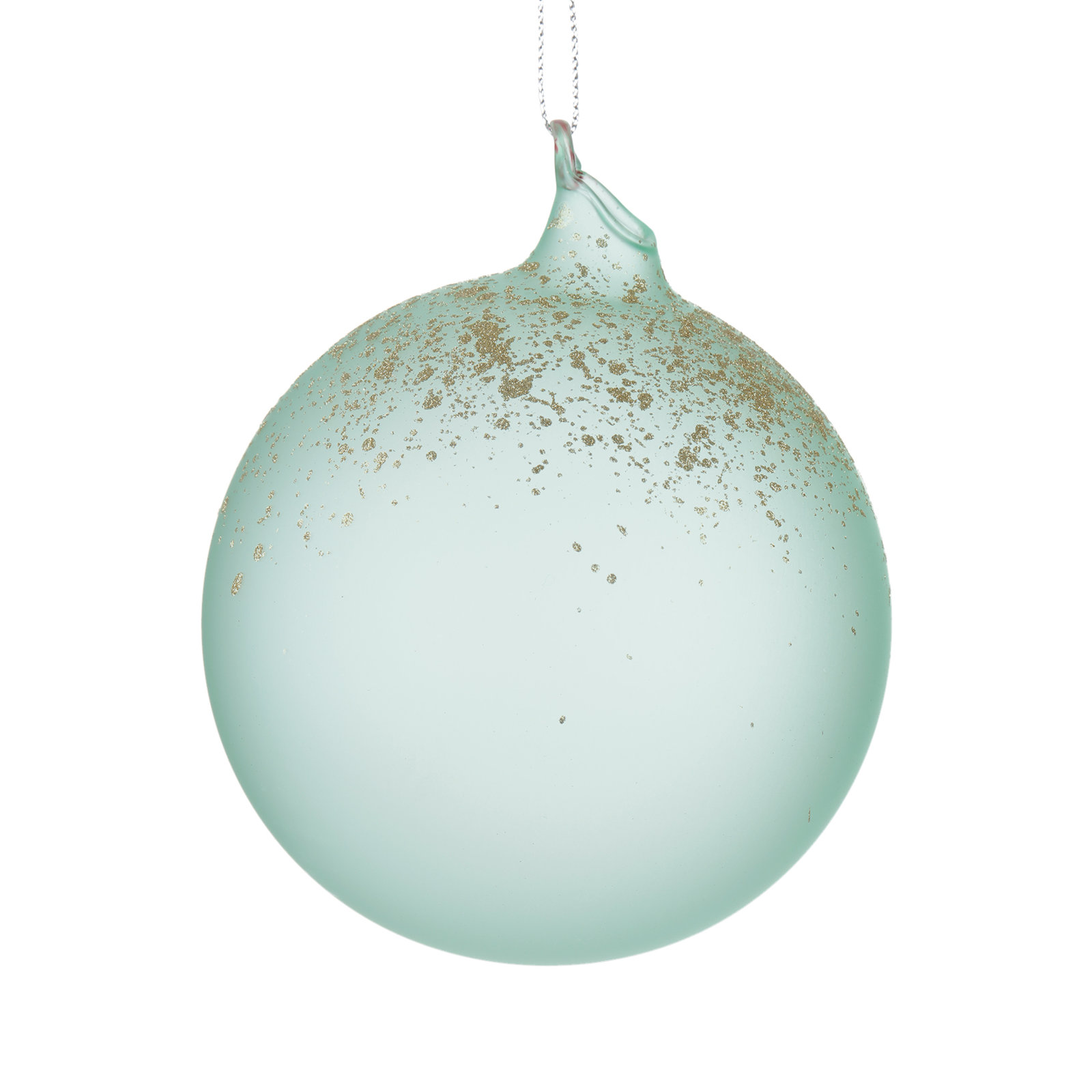 Ornaments Handmade Glass Ball Ornament, 3.93" H x 3.93" W x 3.93" D, Light Orange
