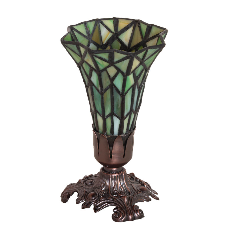 8" High Stained Glass Pond Lily Victorian Accent Lamp