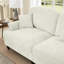 Quatre sièges en chenille blanche beige, avec accoudoirs évasés, jupes amovibles et coussin décoratif mobile avec tissu chenille, dossier à coussin incurvé, pour différentes configurations-121368844