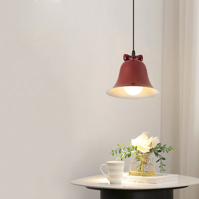 Mignon luminaire suspendu en forme de cloche rouge